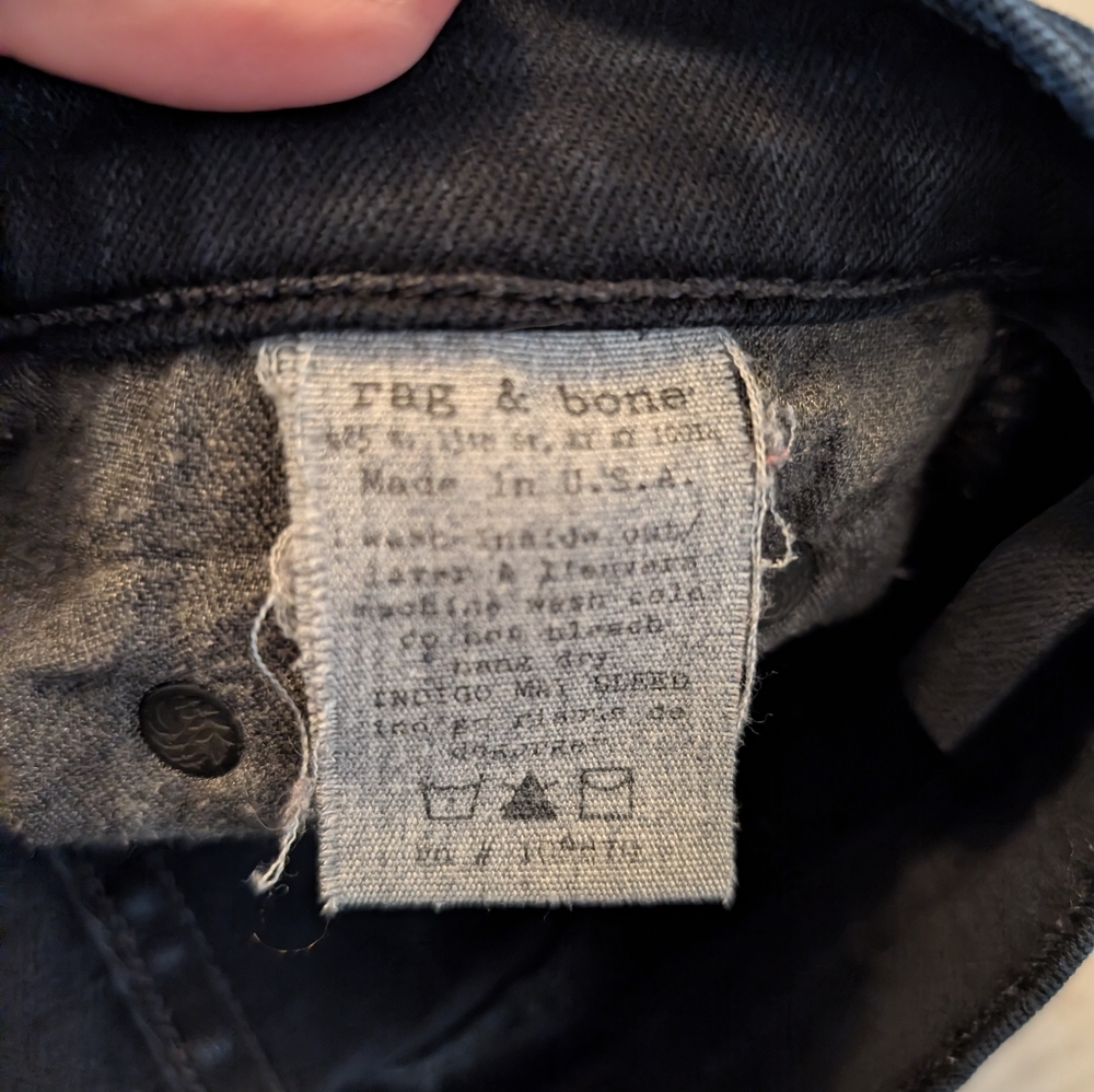 Rag & Bone High Rise Skinny Jeans - Made in USA - "Coal" Wash - Size 26 - Picture 11 of 11